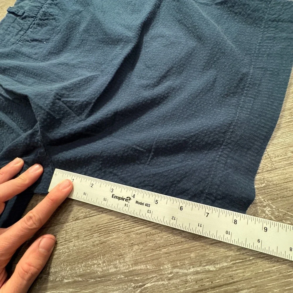 Polo Ralph Lauren Shorts Mens 38 Blue Seersucker Cotton Preppy Flat Front Pocket